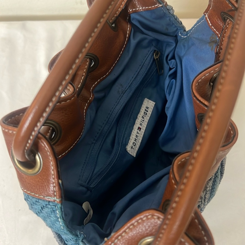 Tommy Hilfiger Denim Draw String Double Handbag. - image 5